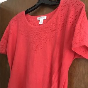 Coral cotton maternity sweater